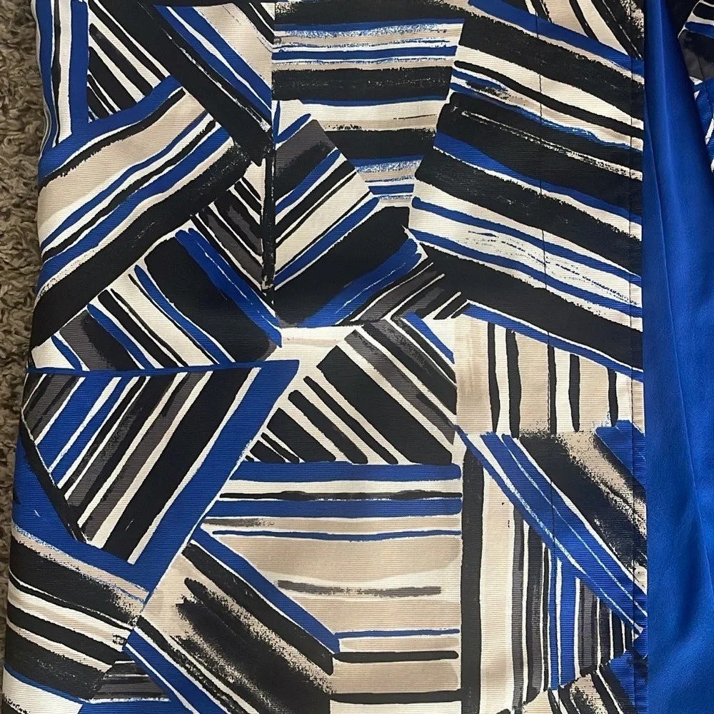 Kasper Blue and Black Abstract Top Button Jacket - Picture 3 of 7